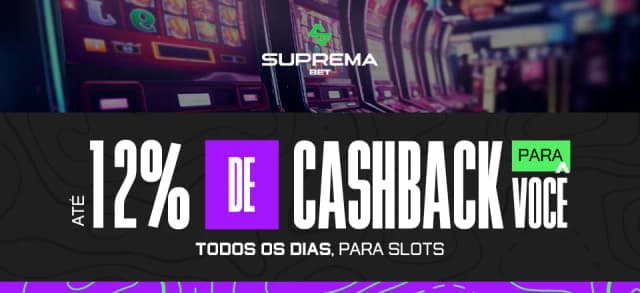 Até 12% de Cashback em slots de Cassino todos os dias